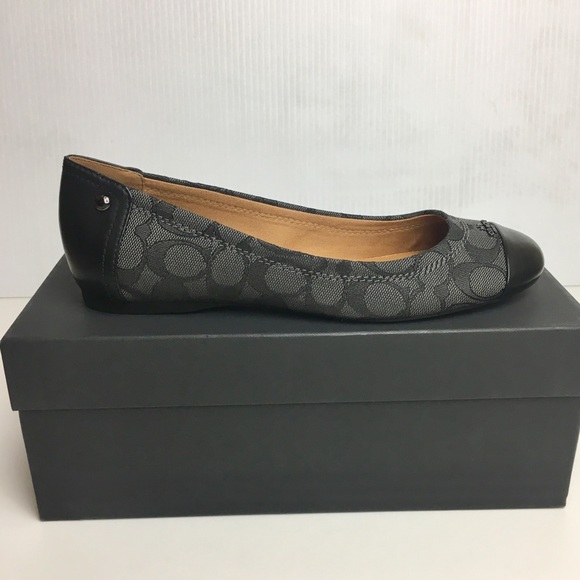Coach Black Gray Signature Flats 8.5 - Picture 4 of 7